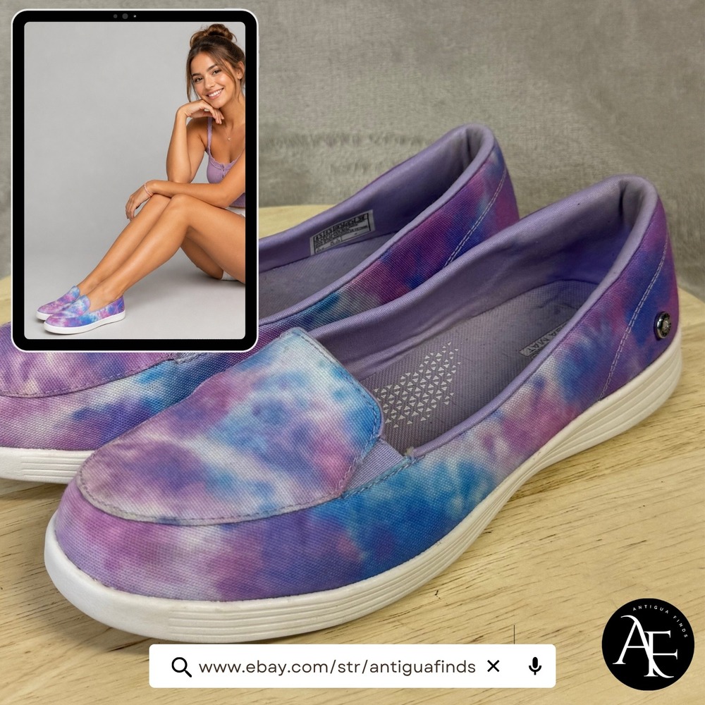 Skechers On-The-Go Tie Dye Purple Blue Slip On Shoes 136237 Womens 8.5